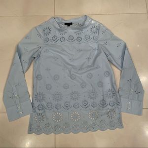 J.Crew Funnelneck Top in Eyelet